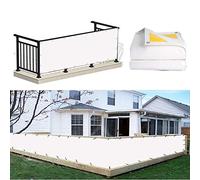 Telone ignifugo in PVC resistente per balcone, anti UV, copertura per parabrezza con occhielli per cortile e terrazza, 560 g/m² 66 (bianco, 1,5 x 9 m)