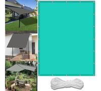 Telone impermeabile 1,9 x 3,8 m, resistente ai raggi UV, resistente alle intemperie, per giardino, piscina o patio, include corde e occhielli, colore azzurro cielo