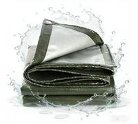 Telone Impermeabile 100 x 150 cm Resistente Ai Raggi UV Telone Occhiellato Telo Multiuso Resistente e Antistrappo per Esterno, Giardino, Gazebo, Campeggio, Piscina, Legno, Army Green