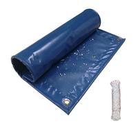 Telone impermeabile 100 x 280 cm, resistente, blu con bordi rinforzati, per tetti, terrazze, piscine, resistente alle intemperie