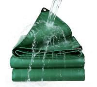 Telone Impermeabile 3 x 5 m Impermeabile PVC Resistente Telone di Copertura con Occhielli, Angoli e Orli Rinforzati per Rimessaggi Tende Balconi Coperture Bianco, Verde