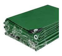 Telone Impermeabile 4.4 x 5.4 m Impermeabile PVC Resistente Telone di Copertura con Occhielli, Antipolvere, Multiuso per Esterno Piscina Auto, Mobili da Giardino Barca, Verde