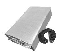 Telone Impermeabile 440 x 450 cm Impermeabile Multiuso Telo Sotto Piscina Fuori Terra Resistente Ai Raggi UV e Agli Strappi per Barche, Legna, Piscine, Mobili da Giardino, Argento