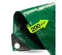Telone impermeabile, 6 x 10 m, 150 g/m², verde, con occhielli, per tenda da sole, telone per rimorchio da cantiere (2x2)