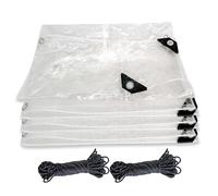 Telone Impermeabile con Occhielli 170 x 200 cm Impermeabile, Trasparente Telone con Occhiell Resistente Ai Raggi UV per Esterni, Terrazza, Pollaio, Colore trasparente