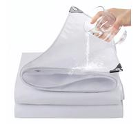 Telone impermeabile con occhielli 180g/m² telone protettivo in PE copertura resistente allo strappo per mobili da giardino piscina barca in legno per auto BIANCO W2 x L3M