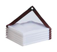 Telone impermeabile con occhielli, telone trasparente resistente per campeggio, patio, recinto, pollaio, piante da giardino, piccole coperture trasparenti per esterni, teloni antistrappo