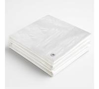 Telone impermeabile GF Premium Line 140g/m² bianco 4m x 4m = 16m², telo in tessuto e protettivo, telone rinforzato occhiellato per barche, legno, piscina, mobili da giardino, auto, antistrappo