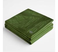 Telone impermeabile GF Top Line 260g/m² verde 1,5m x 2m = 3m², telo in tessuto e protettivo, telone rinforzato occhiellato per barche, legno, piscina, mobili da giardino, auto, antistrappo