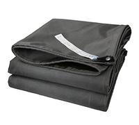 Telone impermeabile ignifugo resistente con bordi e occhielli rinforzati, ideale per tetto, campeggio, patio, nero, 2 x 4 m, soluzione di copertura resistente