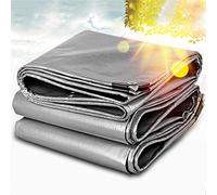 Telone Impermeabile in PE, Copertura per mobili in Tela Cerata di qualità Premium, telone Cerato Resistente, con Occhielli rinforzati, antistrappo, Spessore 0,38 mm, 200 g/m2, Argento (10x10 m/33x33