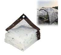 Telone Impermeabile in PE, Telo con Occhielli Trasparente, Teloni Trasparenti Occhiellati, Antipioggia e Antivento Copertura per Giardino, Serra, Fattorie, Balcone(3.5x5m/11.5x16.4ft)