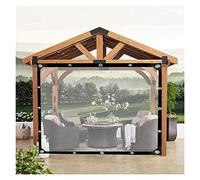 Telone impermeabile in plastica con occhielli, copertura antipioggia trasparente per gazebo, pergolato, veranda, uso esterno/interno, 4 x 4 m, parapioggia e tende laterali