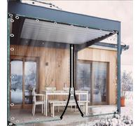 Telone Impermeabile in Plastica Pvc con Occhielli e Cerniera,Telo Trasparenti per Esterni,Tende Divisorie in Vinile,Pannelli Laterali in Telone per Gazebo Portico Pergola,L×H-3.5x2.5m/11.5x8.2ft