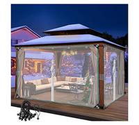 Telone impermeabile in PVC resistente, 3 x 4 m, con occhielli, copertura antipioggia trasparente per giardino, capanno e protezione delle piante in tutte le condizioni atmosferiche