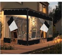 Telone impermeabile in PVC resistente alle intemperie per esterni con cerniera, pannelli laterali trasparenti, con occhielli, personalizzabili, H1.8xW5m/H5.9xW16.2 m
