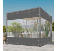 Telone impermeabile in PVC trasparente con occhielli 0,55 mm Tende per teloni esterni resistenti alle intemperie Copertura antipioggia per gazebo per portico per gazebo