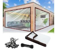 Telone Impermeabile In PVC Trasparente Con Occhielli Rinforzati, Copertura Trasparente Resistente Ai Raggi UV Per Protezione Di Patio, Prato, Serra E Fienile Clear, 6×8 FT