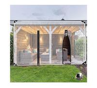Telone impermeabile in PVC trasparente da 0,5 mm, con occhielli, resistente, per esterni, pergolato, patio, portico, gazebo, pannelli laterali da giardino con porta a cerniera, 680 g/㎡ (H2,8 x L8 m