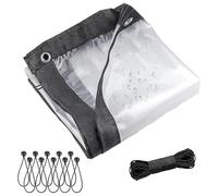 Telone Impermeabile In PVC Trasparente Resistente Con Occhielli Rinforzati, Copertura Trasparente Resistente Alle Intemperie Per Gazebo Da Giardino, Mobili Da Balcone Clear,4×4 FT