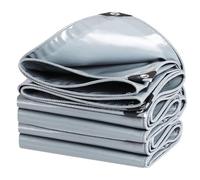 Telone Impermeabile per Esterno 1x6m Telo Occhiellato Rinforzato in pvc Copertura per Piscina Auto, Mobili da Giardino, Antipioggia e Antivento grigio