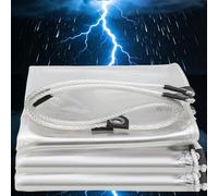 Telone Impermeabile per Esterno 2.5x5m Telo Occhiellato Rinforzato in pvc Copertura per Piscina Auto, Mobili da Giardino, Antipioggia e Antivento Trasparente