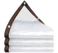 Telone Impermeabile per Esterno 2.9 x 5 cm 450 Gr Mq con Occhielli, Pvc, Impermeabile, Protezione Solare Telone con Occhielli Trasparente per Mobili da Giardino, Legno, A