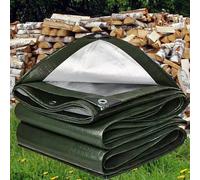 Telone Impermeabile per Esterno 200g/m² PE 2x4.5m Telo Occhiellato Rinforzato in Copertura per Piscina Auto, Mobili da Giardino, Antipioggia e Antivento verde argento