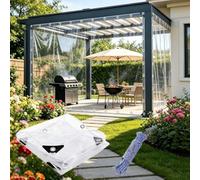 Telone Impermeabile per Esterno 80 x 160 cm Resistente Alle Intemperie, Riutilizzabile, con Corde Telo con Occhiellato Telone di Copertura per Balcone, Legno, Giardino, trasparente
