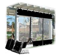 Telone impermeabile personalizzabile con porta con cerniera, pannello laterale trasparente resistente alle intemperie per gazebo, terrazza, veranda, copertura esterna (3 x 2 m)