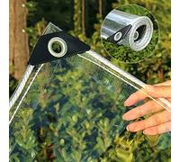 Telone Impermeabile Pesante in Pvc Trasparente,Teloni Occhiellati Antipolvere Antipioggia,Tenda Da Sole Trasparente Esterno Giardino Pergola Balcone Tenda Antipioggia,Transparent-2.2×2.5m/7.2×8.2ft