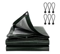 Telone impermeabile resistente, 2 m x 2 m, resistente agli strappi e ignifugo, impermeabile, resistente ai raggi UV, facile da piegare, copertura per terra e 6 palline elastiche