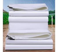 Telone impermeabile resistente, 3 x 4 m, bianco, copertura per esterni, per mobili, roulotte, rimorchi, con occhielli rinforzati, protezione durevole del tetto del capanno