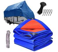 Telone impermeabile resistente, 6 x 15 m, resistente ai raggi UV, anti-strappo, copertura multiuso con occhielli, perfetto per uso esterno, pollaio, campeggio e protezione dagli agenti atmosferici