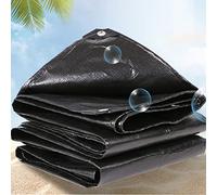 Telone impermeabile resistente, copertura nera con occhielli, in plastica PE da 140 g/m², per mobili da giardino, capannone, campeggio, tetti, 5 x 15 m