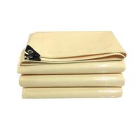 Telone impermeabile resistente in PVC beige, per esterni, camion, tenda, telone per auto, barca, campeggio, legna da ardere (2 x 6 m)
