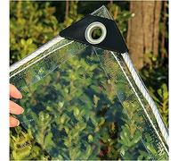 Telone impermeabile resistente, trasparente, in rete rinforzata, per recinto del patio, tenda da sole, isolamento antipioggia e tettoia per piante (4 m x 6,8 m)