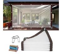 Telone Impermeabile Trasparente, 0,12mm polietilene Teloni Trasparenti con Occhielli, per recinzioni, Giardinaggio, pollai, Teli di Protezione per Piante, coperture Termiche,5x5m/16.4x16.4ft
