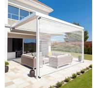 Telone Impermeabile Trasparente 1.3 x 2.5 m Telo Telone Occhiellato 400 G M², Antistrappo Antivento Spesso con Corda di Fissaggio da 5 M per Giardino, Tetto, A