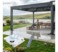 Telone Impermeabile Trasparente 160 x 280 cm 400 G M², Resistente Alle Intemperie, Antistrappo, con Corde Telone Trasparente per Esterni per Balcone, Legno, Giardino, trasparente