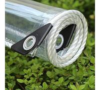 Telone impermeabile trasparente 160 x 990 cm con occhielli, copertura impermeabile per esterni, include Ro per fissare saldamente la protezione resistente