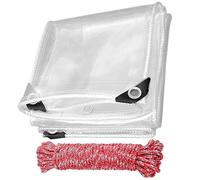 Telone Impermeabile Trasparente 265 x 555 cm PVC Trasparente Faccia Multiuso Polietilene Resistente Ai Raggi UV e Antistrappo per Mobili da Giardino, Utilizzabile, Colore trasparente