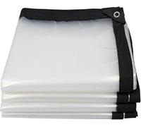 Telone Impermeabile Trasparente 3 x 5 m con Occhielli e Bordi Rinforzati, Pesante PE per Piante da Giardino Mobili