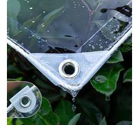 Telone impermeabile trasparente 5,4 m x 7 m 0,5 mm 600 g/㎡ copertura trasparente durevole con occhielli in PVC per mobili da giardino e protezione delle piante resistente alle intemperie riparo dalla