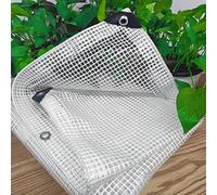 Telone impermeabile trasparente 5,5 x 5,8 m con occhielli durevole 0,3 mm PE Mesh copertura impermeabile multiuso telo antipioggia per protezione esterna