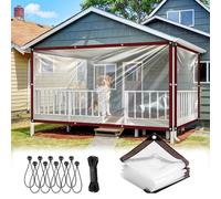 Telone Impermeabile Trasparente Con Occhielli, Copertura Multiuso Per Giardino, Serra, Campeggio, Roulotte, Protezione Per Patio Clear,4×4 FT