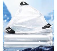 Telone impermeabile trasparente con occhielli, Resistente UV, 4 x 4 m.