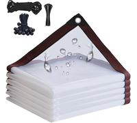 Telone impermeabile trasparente con occhielli, telo di copertura 1.5x2.4m impermeabile per balconi, esterno per mobili da giardino, gabbia di conigli/giardino d'inverno