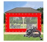Telone impermeabile trasparente in PVC da 600 g, 3 x 2,5 m, tenda per esterni con occhielli e corda elastica a sfera, pannello impermeabile resistente per tende da campeggio e coperture