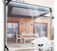 Telone Impermeabile Trasparente Occhiellato 1.5x1.8m Telo Trasparente Esterno,Personalizzabile 0.55mm Telone Esterno PVC,600 g/mq Telone Pieghevole per Gazebo Serra Pergola Balcone